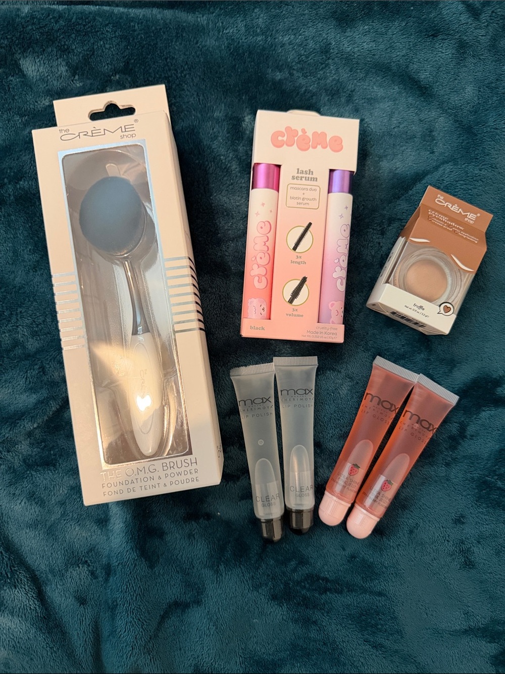 Crème Shop Lash Serum Duo + Makeup Brush, eyeshadow & Lip Gloss Set
